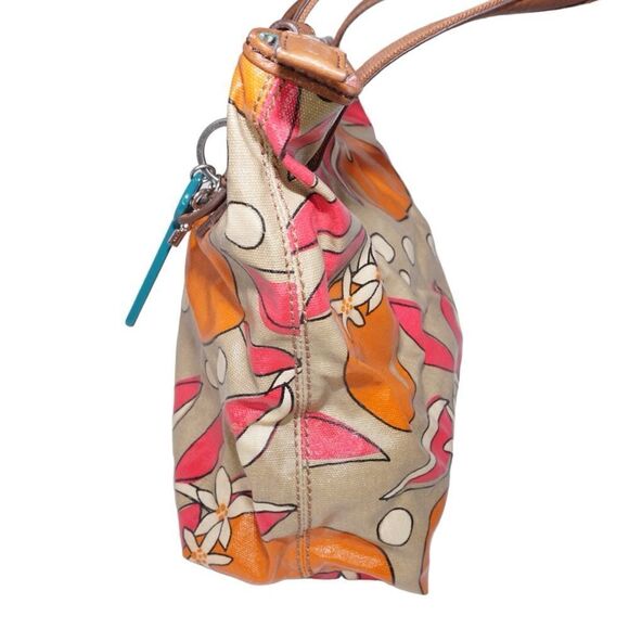 Fossil KeyPer Floral Coated Canvas Shoulder Bag with Keychains - Picture 9 of 12